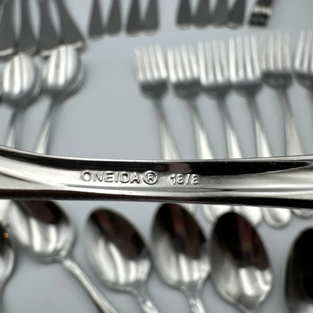 76 pcs Oneida USA Stainless Steel Flatware Serving Set FLIGHT RELIANCE